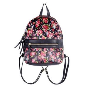 Velvet Floral Mini Backpack